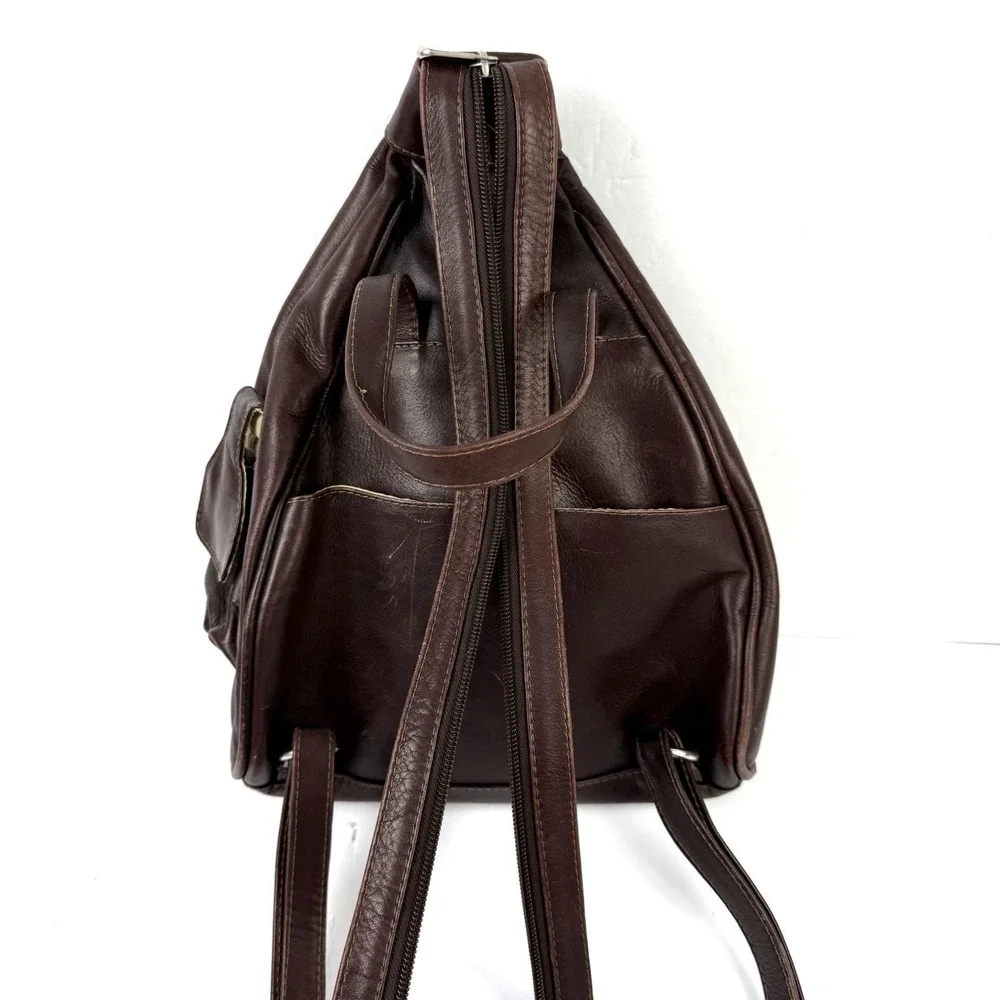 Piel Vintage Backpack Brown Leather Convertible Shoulder Bag Made‎ In Colombia